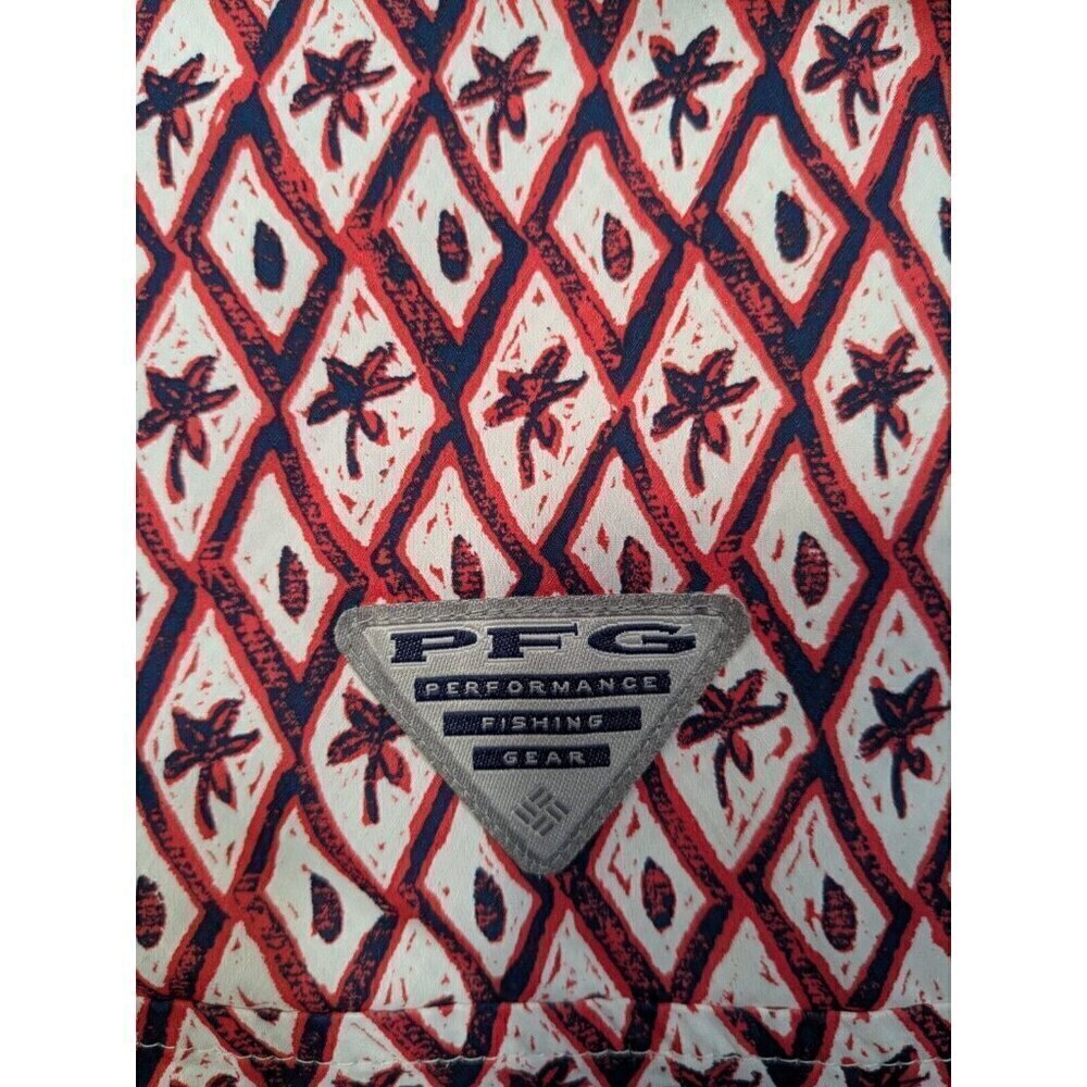 Columbia PFG Shirt XXL Super Slack Tide Vented Fishing Pattern Multicolor Red - Picture 6 of 14